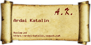 Ardai Katalin névjegykártya